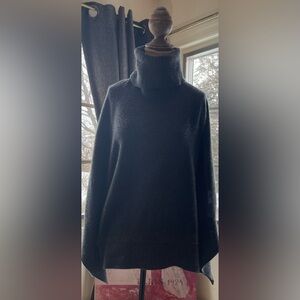 Ralph Lauren Cashmere Charcoal Turtleneck Poncho